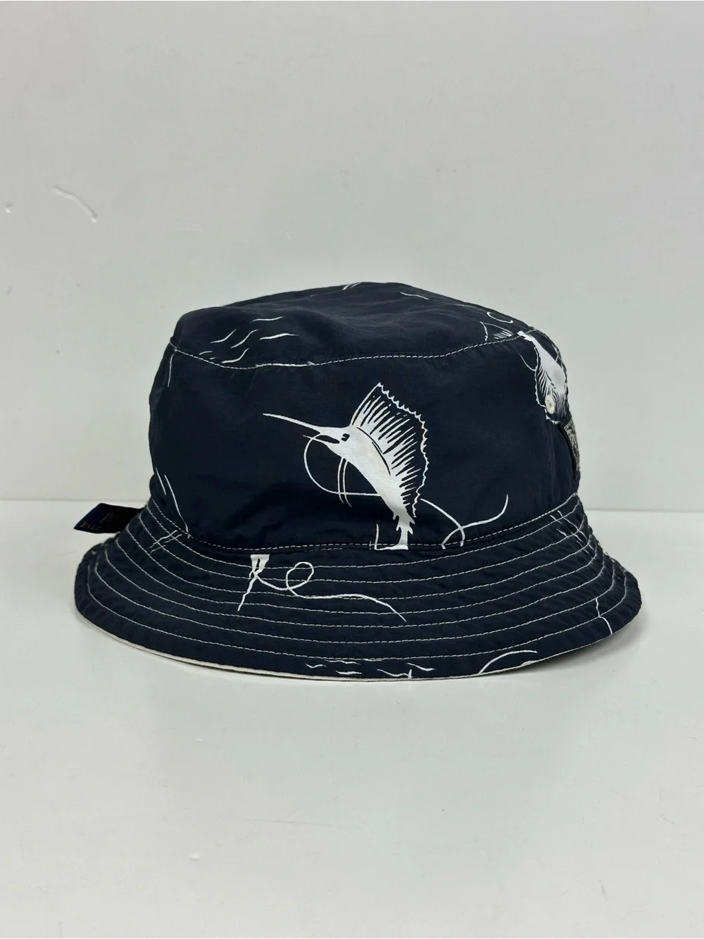 Polo by Ralph Lauren Reversible Cream Bucket Hat with Black Polo Player Logo